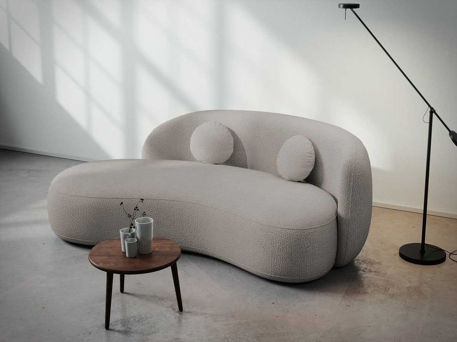 Canapea curbata Lunis bej - Transport Gratuit in 4-10 zile