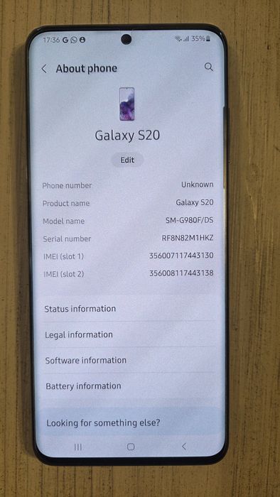 Samsung Galaxy S20 - stare excelenta