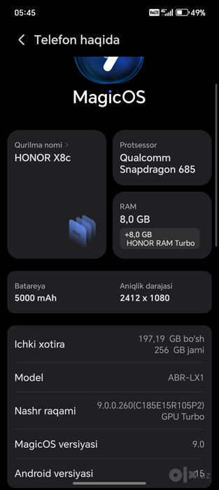 Honor x8c sotiladi