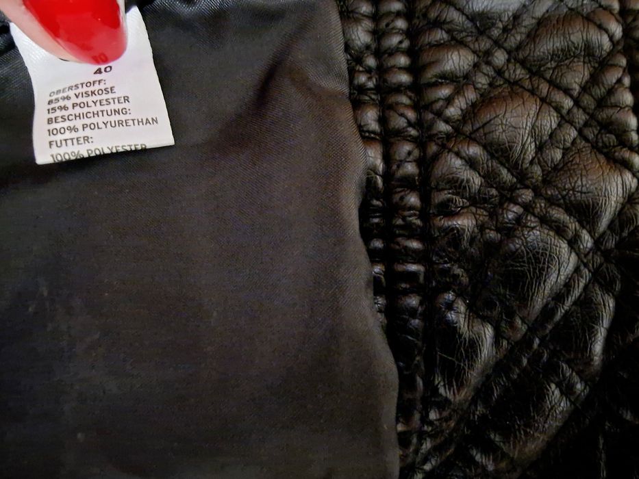 Geaca dama piele ecologica,accesorii metalice argintii, Italia