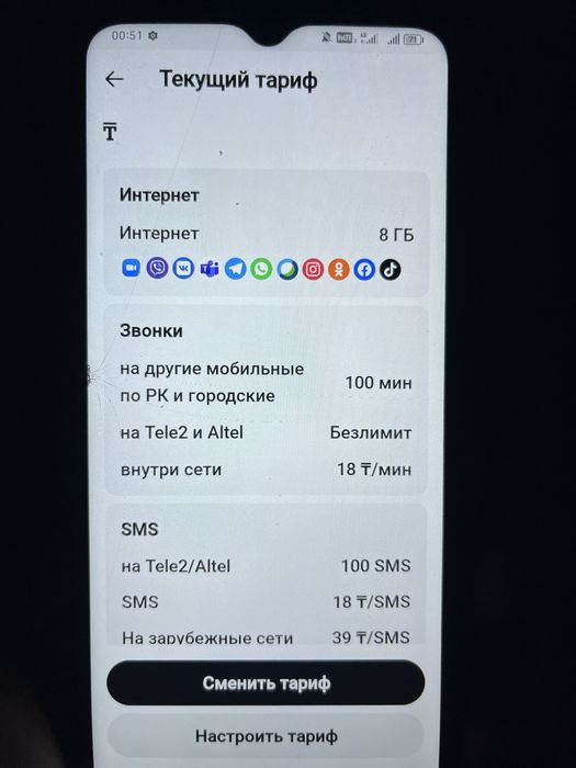 Номер + тариф теле2 1890тг
