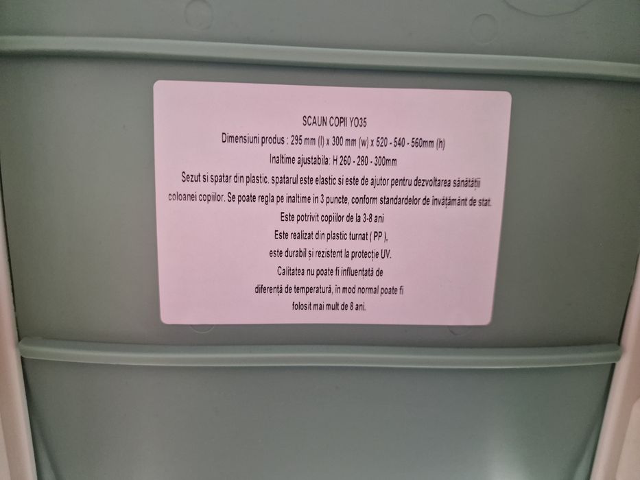 Vând scaune copii reglabile