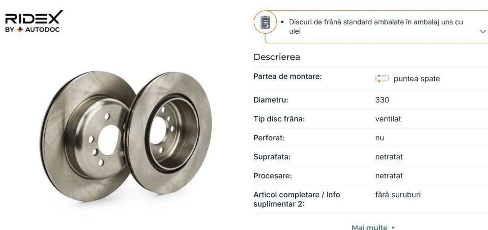 Discuri de frână (Spate) pentru BMW Seria 5