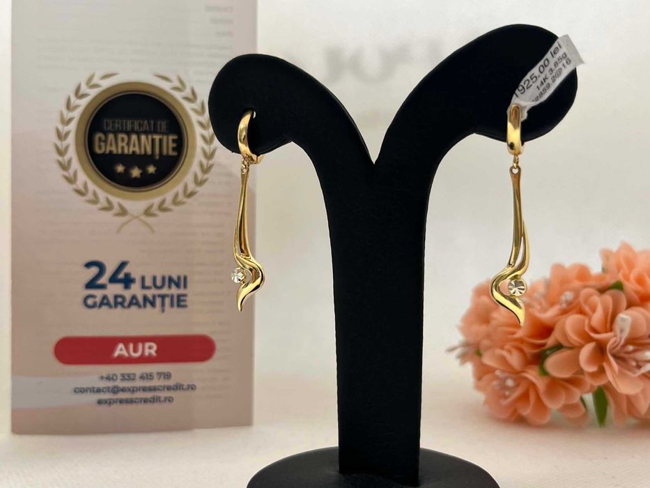 Cercei Aur 14k 3.85g (AG16 Moldova b32859.2)-Garantie 2 ani!