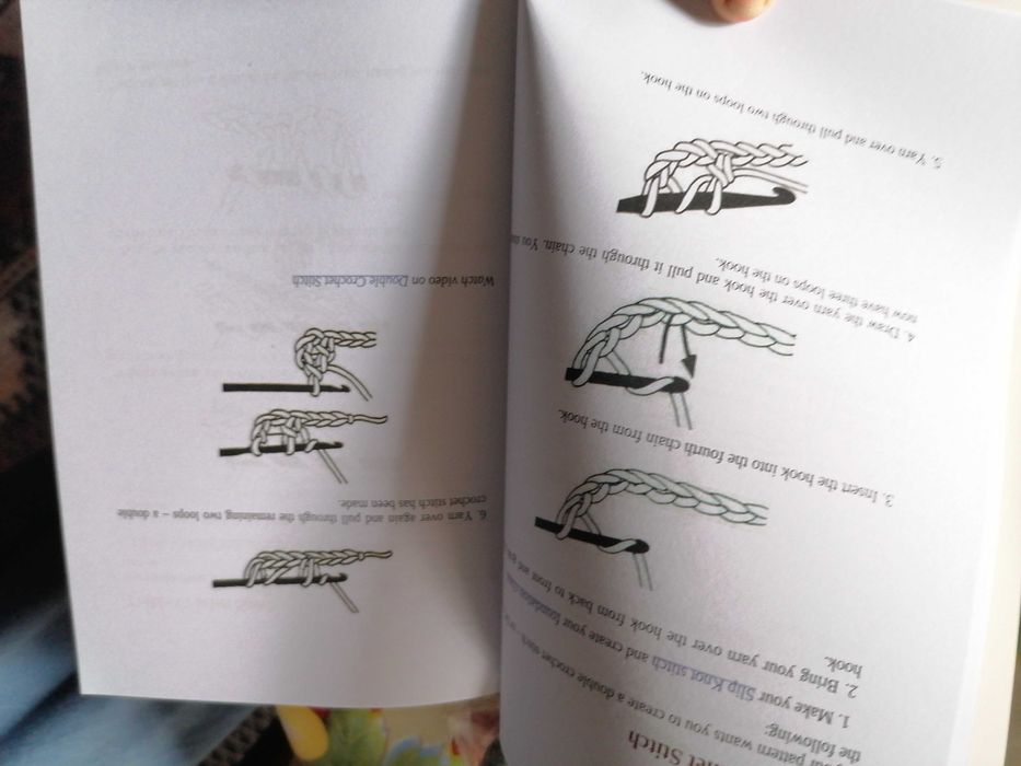 Комплект карти и книги за плетене на една кука.
