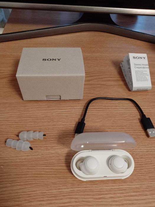 Casti SONY WF-C500, True Wireless, Bluetooth, In-ear, Microfon, alb