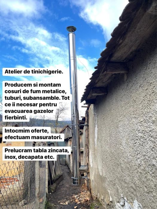 Cos de fum horn la centrala pe lemne sobe hota