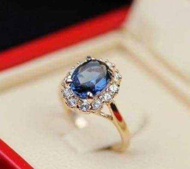 24К Лимитирана Серия Зелен,Син,Червен Циркон Дамски Пръстени 24К Златн