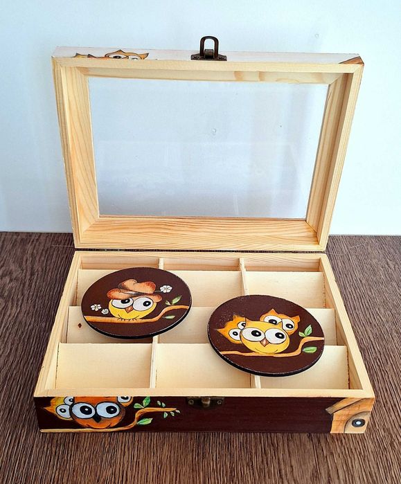 Кутия за чай " Бухали "