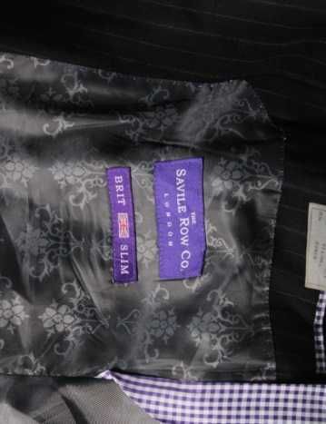 Sacou blazer 52 XL de lux Hackett London lana super 110's negru dungi