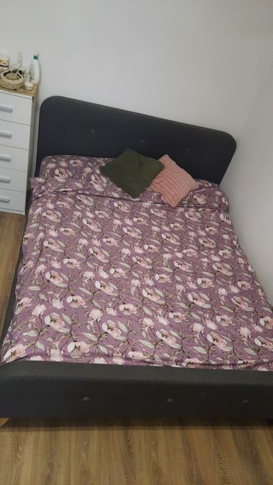 Pat dublu + saltea,someliera inclusa,  utilizat, stare buna Jisk 160x200 marime 1000 lei preț negociabil