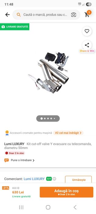 Vand supapa cu clapeta ptr audi a4