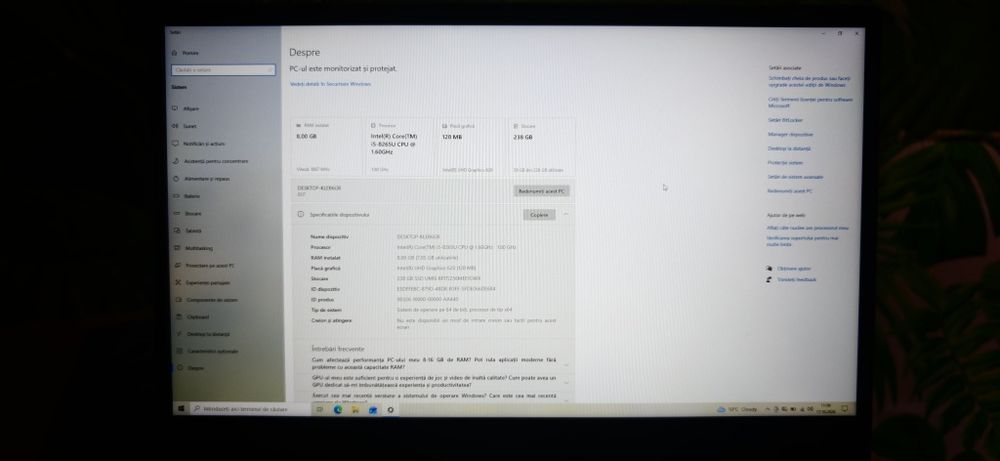Lenovo IdeaPad S530 13.3” – i5 Gen 8 / 8GB RAM / SSD 256GB / Aluminiu