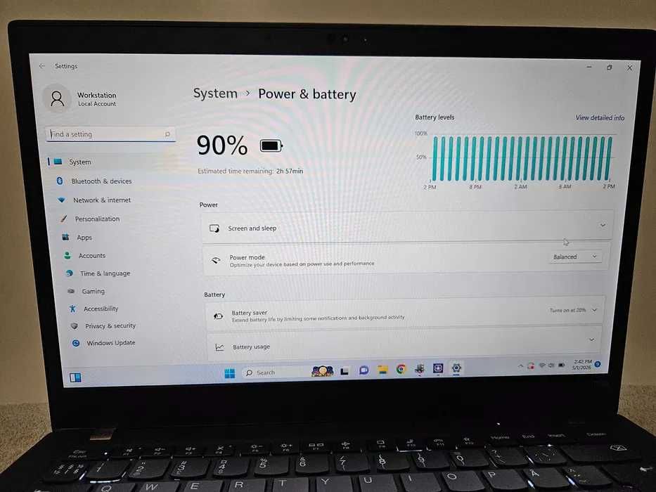Laptop Lenovo ThinkPad T14S Gen 2i i5 1135G7 16GB RAM SSD 512 gb