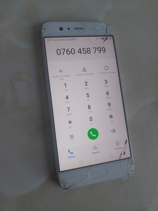 Vând Huawei P10 White (alb) spart dar perfect funcțional //poze reale