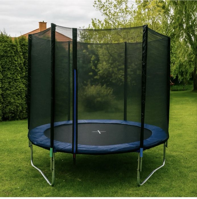 Trambulina copii JKL-8FT1.2-0, structura metal, cu sistem de protectie, D 244 cm