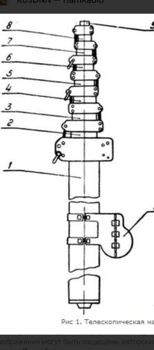 Антенна мачта телескопическая