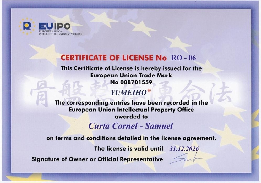 Terapeut Yumeiho Gr. 3- Masaj Terapeutic/Relaxare/La domiciliu