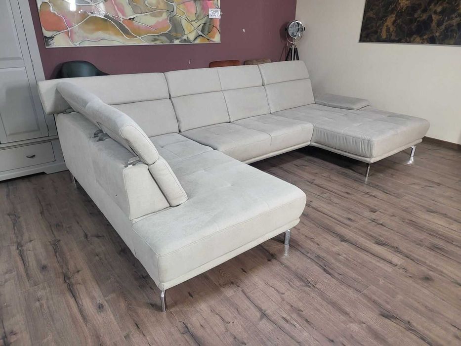 Бежов П - образен ъглов диван ZE-EM20021