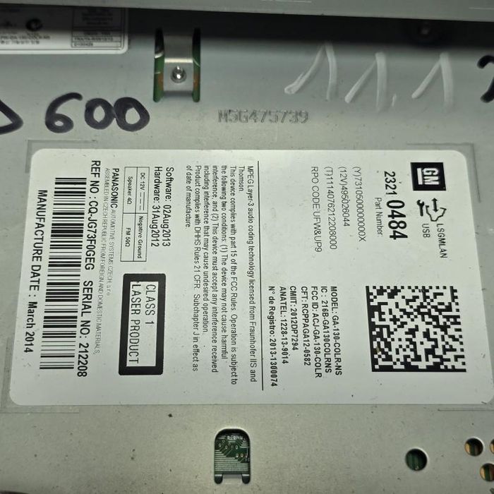 Unitate CD 600 cu navigatie si ecran color Opel Astra J GTC