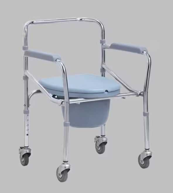 ЧИСТО НОВ Комбиниран тоалетен стол с колелца – Сгъваем | Само 88 €