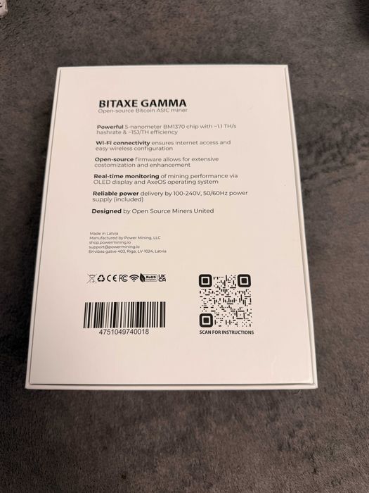 Bitaxe Gamma (BM1370) – Miner Bitcoin Solo ASIC / Lottery Mining (PowerMining)