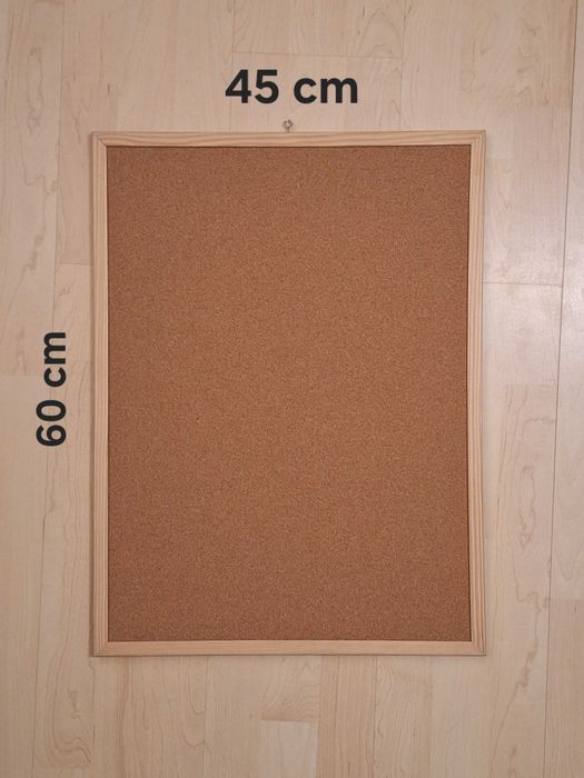 Panou de pluta cu rama de lemn 45 cm x 60 cm