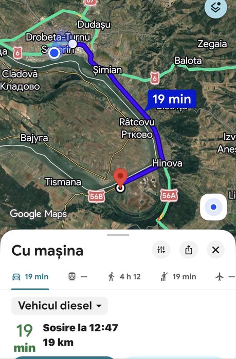 Ostrovu Corbului, teren 636 mp intravilan si casa batraneasca la 19 km de Severin