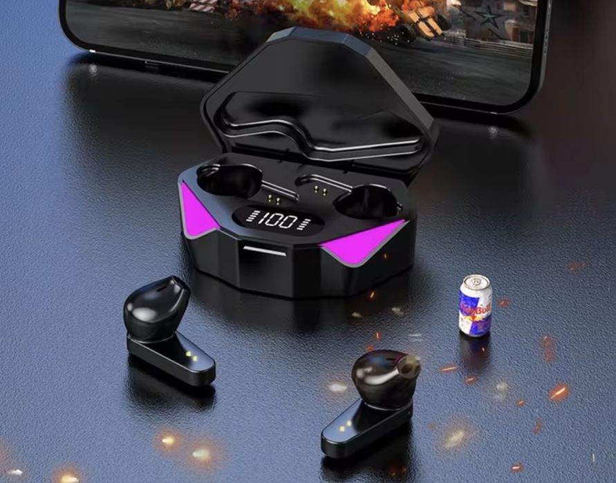 Безжични Bluetooth слушалки с LED дисплей и геймърски дизайн