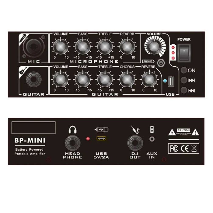 Coolmusic BP MINI за акустична китара, 30-ватов с вход за микрофон...