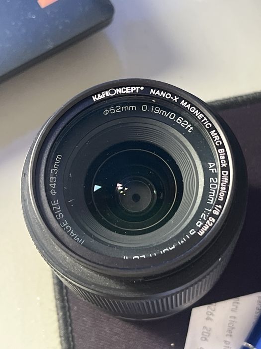 Obiectiv Viltrox 20mm f2.8 pentru Sony E cu filtru K&F