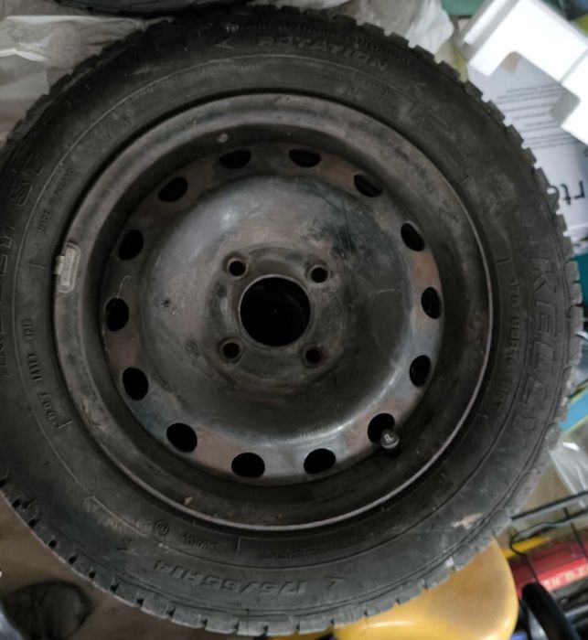 set 4 roti Peugeot Citroen jante tabla 14' 4x108 +anvelope vara 175/65r14