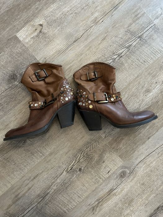 Botine de piele maro