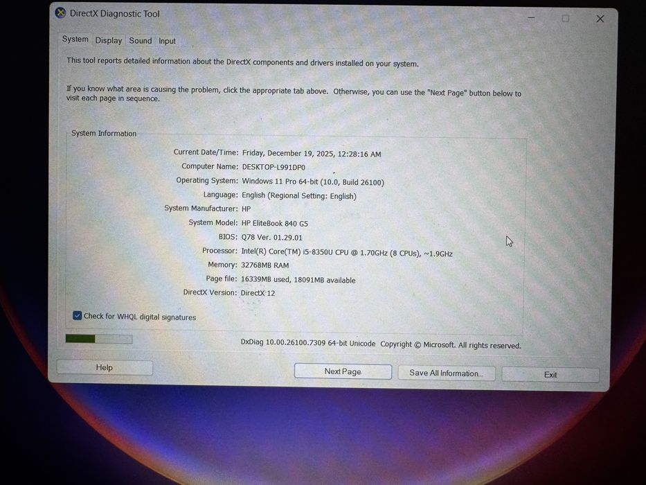 HP EliteBook 840 G5 - 32 GB RAM, i5(8cpu), SSD