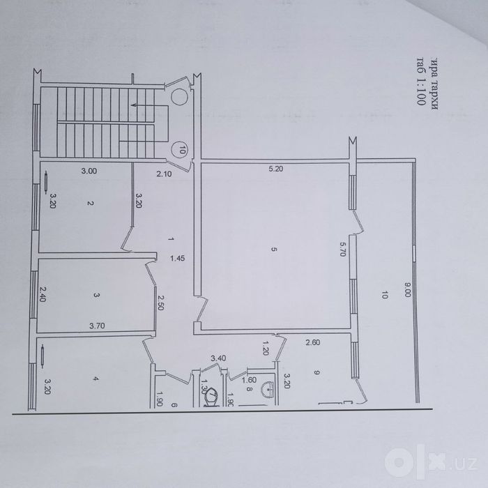 Янги Замон м-в 5и комнатная 5/5, без ремонта, 109м2. Балкон 2х9м