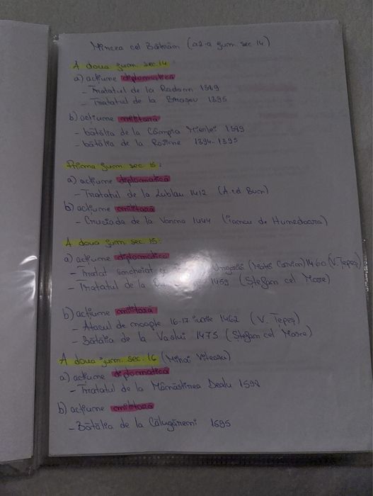 Dosar bac istorie+romana