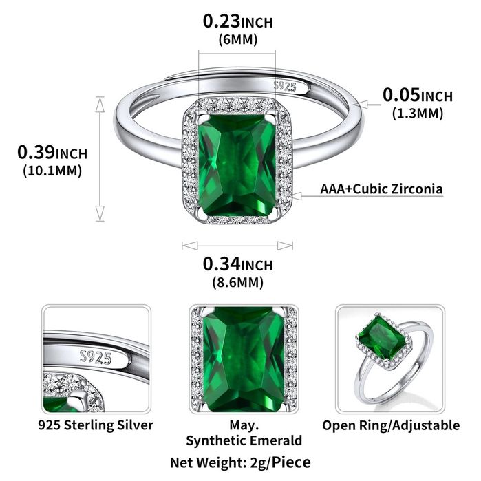 Inel Argint 925 cu piatră Smarald