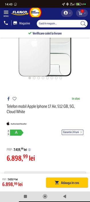 iPhone 17 Air Sigilat 512GB