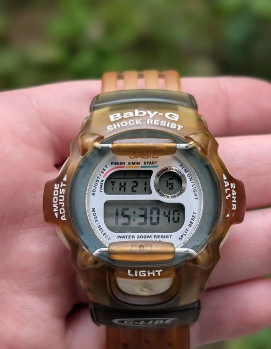 Vechi ceas casio Baby-G BG-370G G-Lide, modulul 1619, anii '90, Coreea de Sud