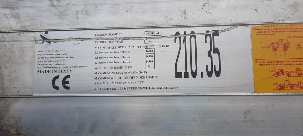 Inchiriere Cale Aluminiu/Rampe Aluminiu de Inchiriat 16.9t, 3.50m