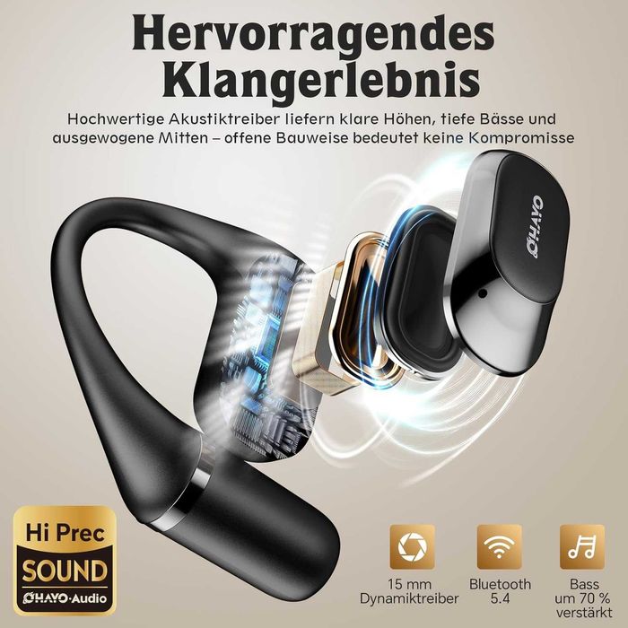 Casti Bluetooth autonomie de 40 de ore, Bluetooth 5.4 IPX6