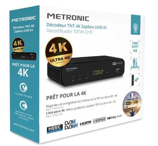 ТВ декодер METRONIC 441701, TNT декодер 4K Ultra HD UHD-S1 с USB порт