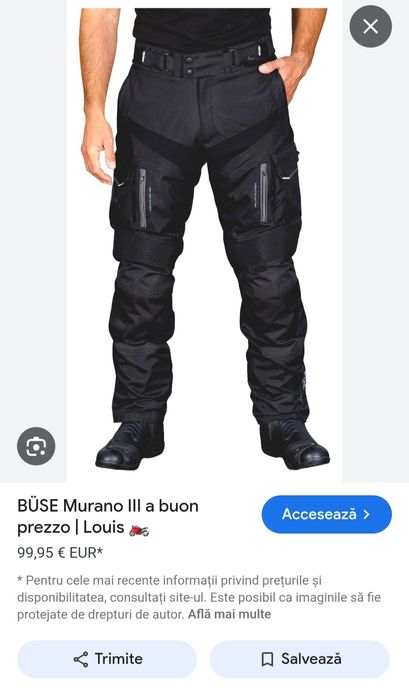 Pantaloni motocicletă touring BUSE MURANO III cu protecții, nr.5XL, 62