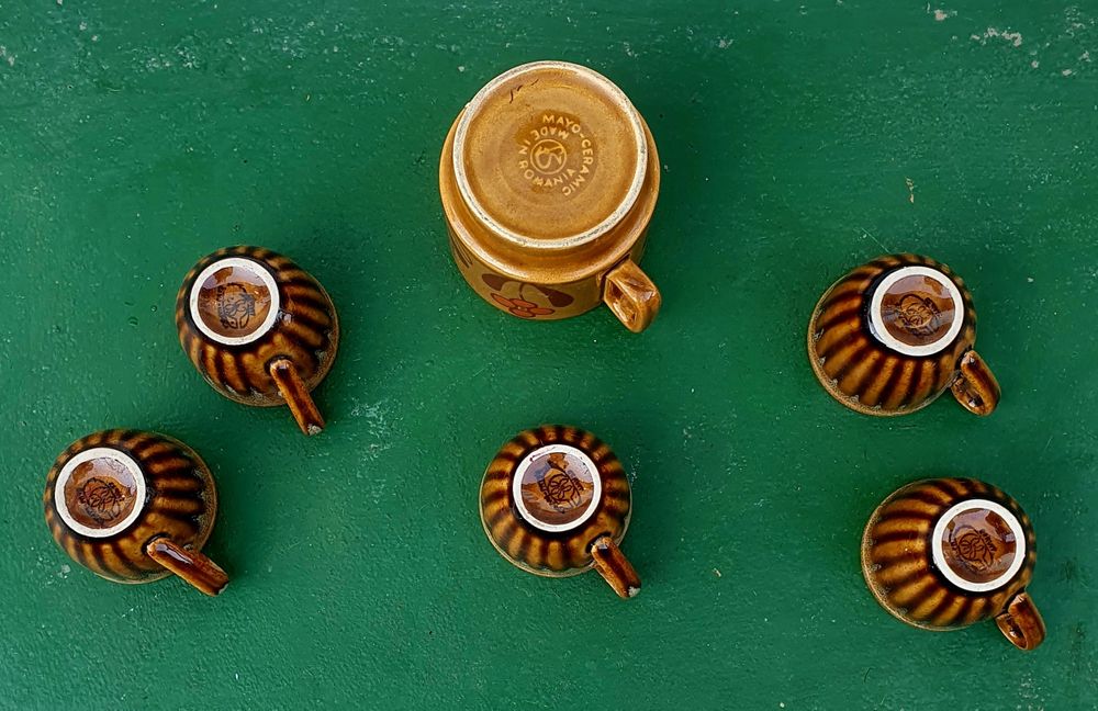 Set cesti cafea/ceramica maro