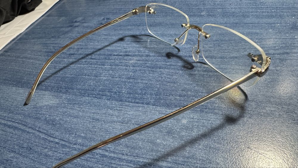 Rame ochelari vedere frameless aurii tip panthere de cartier soare