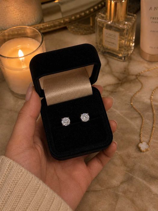 Cercei Moissanite 4mm Argint S925 – Certificat GRA – Unisex (bărbați & femei)