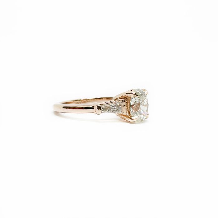 Inel din aur roz 14k cu diamante naturale 1.35ct