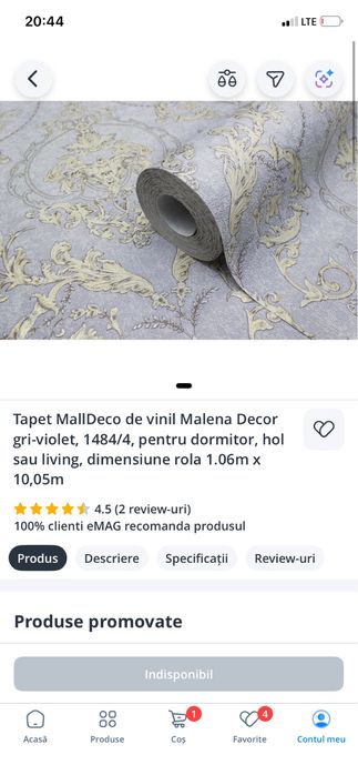 2 role tapet vinil vlies gri‑violet – 220 lei negociabil