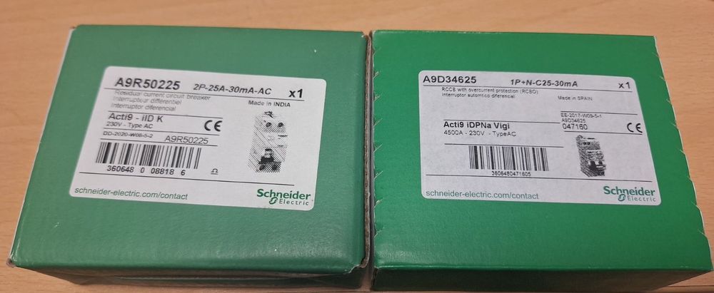 Чисто нова дефектнотокова защита Schneider Electric Acti 9