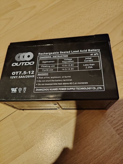 ААкумулатор Outdo 12V 7.5A OT7.5 тягов